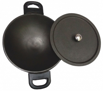 All natural Pre-Seasoned Cast Iron Appakkal  with Lid - 9inch