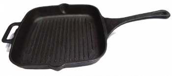 Pre-Seasoned Cast Iron Grill Pan With Assist Handle, 12.5 Inch, Black
