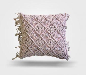 Hand knotted & woven Macramé Cotton Cushion Cover | Eco Friendly
