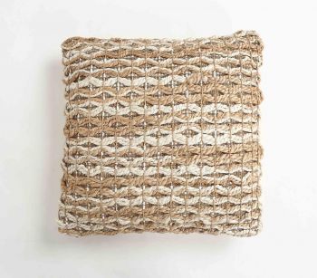Hand Crafted Cotton & Jute Textured Cushion Cover | Nature Friendly
