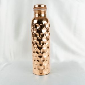 Handcrafted Pure Copper Water Bottle | Green, Eco Friendly | Hammered