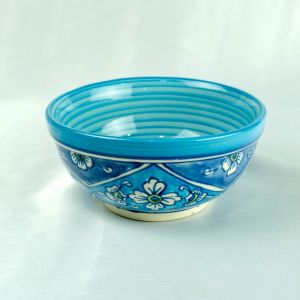 Hand Painted Ceramic Serving Bowl | Mughal Inspired, Turquoise