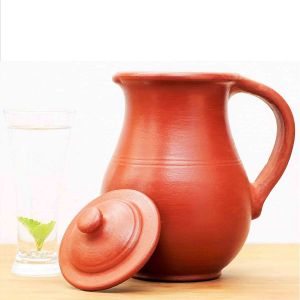 Red Clay Water Jug / Earthen Water Pot – 2.5 Liters